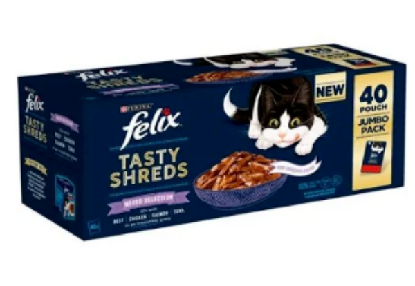 Felix Tasty Shreds Mixed Selection 40x80g 3 Felix Tasty Shreds Mixed Selection 40x80g