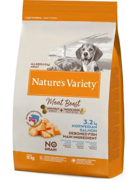 Natures Variety Dog - Meat Boost Norwegian Salmon 10kg 3 Natures Variety Dog - Meat Boost Norwegian Salmon 10kg