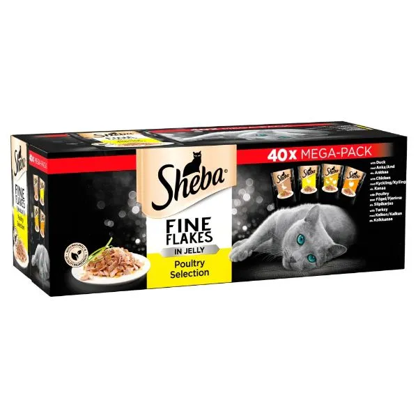 Sheba Fine Flakes Poultry In Jelly 40x85g 3 Sheba Fine Flakes Poultry In Jelly 40x85g