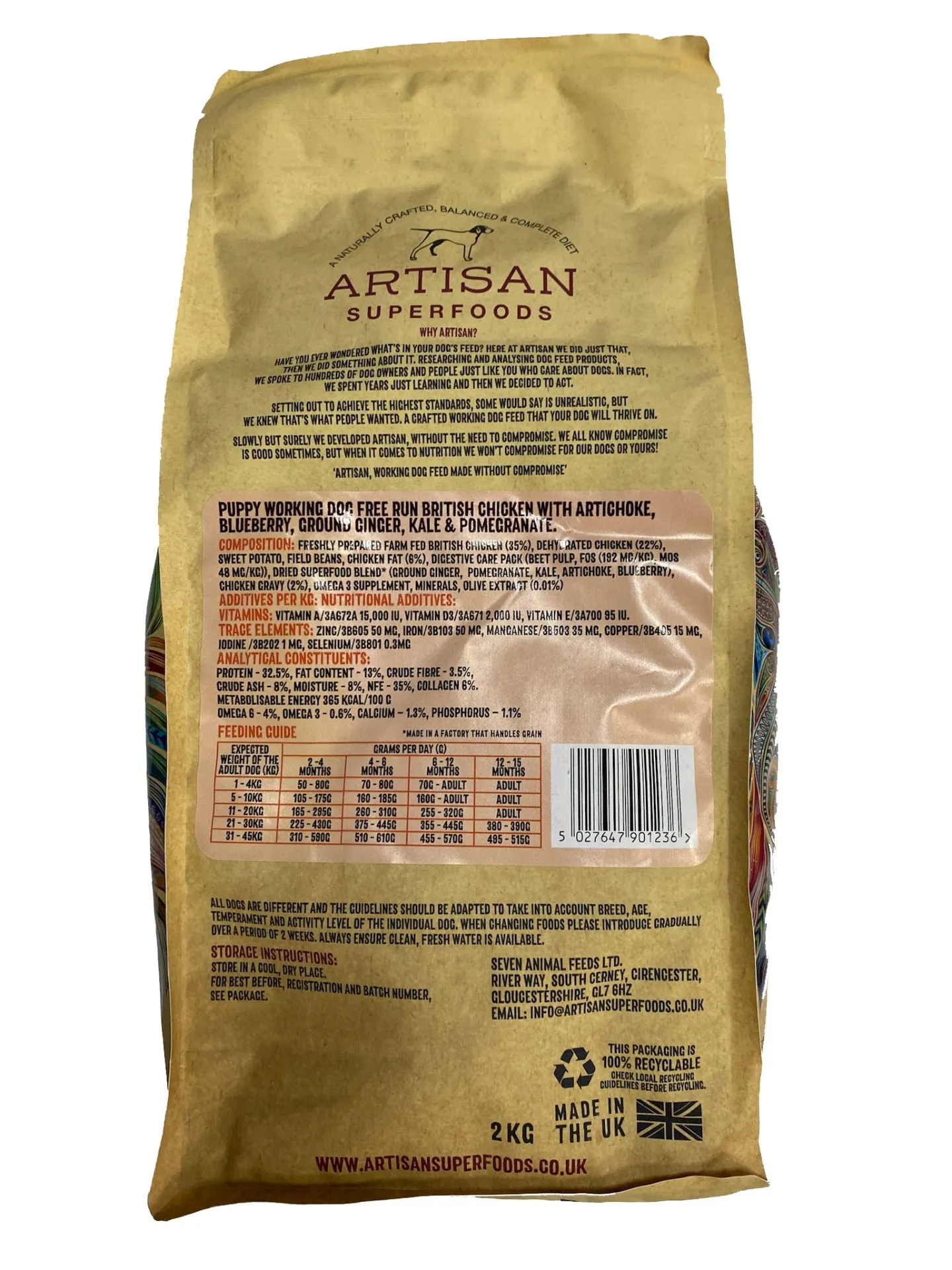 Artisan Puppy Chicken 2kg 4 Artisan Puppy Chicken 2kg - Image 2