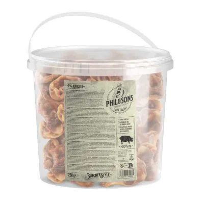 Phil & Sons Pig Ear Auricles Dog Snacks In A Tub 4 Phil & Sons Pig Ear Auricles Dog Snacks In A Tub - Image 2
