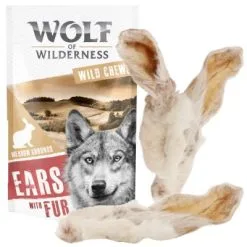 Wolf Of Wilderness Dried Rabbit Ears With Fur -Dog food Shop wow meadow grounds rabbit ear with fur 5